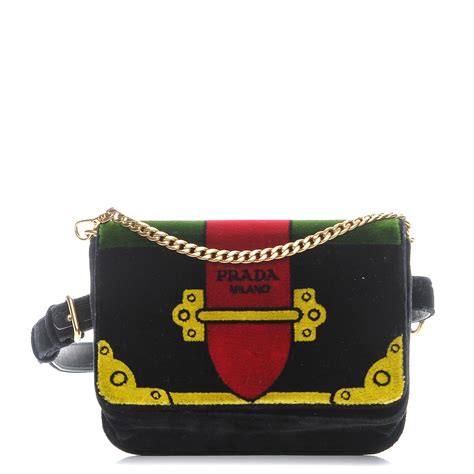 prada cahier velvet belt bag|Prada Cahier Small Velvet Belt Bag, Black .